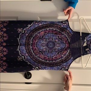 Multi color navy mini dress.